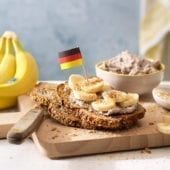 German Vollkornbrot with Chiquita banana and coconut